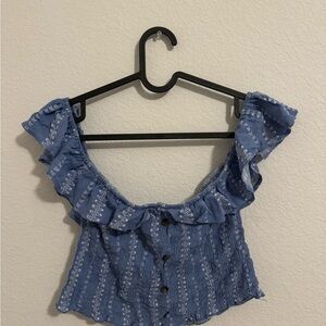 Blue crop top